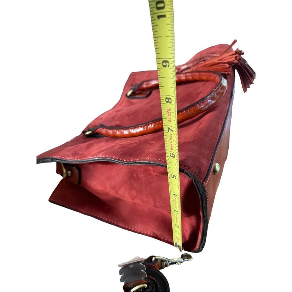 NWOT Patricia Nash maroon suede crossbody handbag-signed by Patricia Nash - Picture 12 of 13